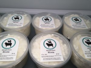 Ricotta cheese in containers
