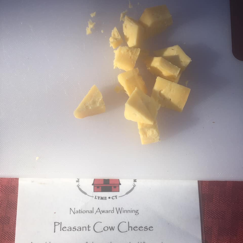 Medium sized samples of cheese